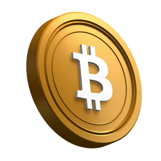 Pièce Bitcoin (BTC) penchée figurant dans la mise en page de la section hero